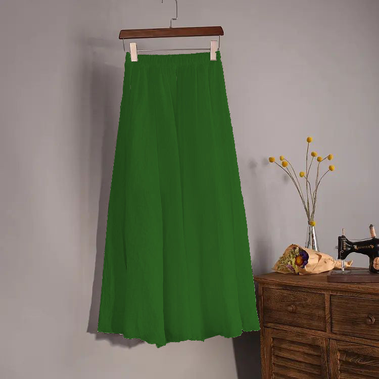 Elasticated Lawn / Cotton Fashionable Long Party Pleated Skirt For Women. AF-167