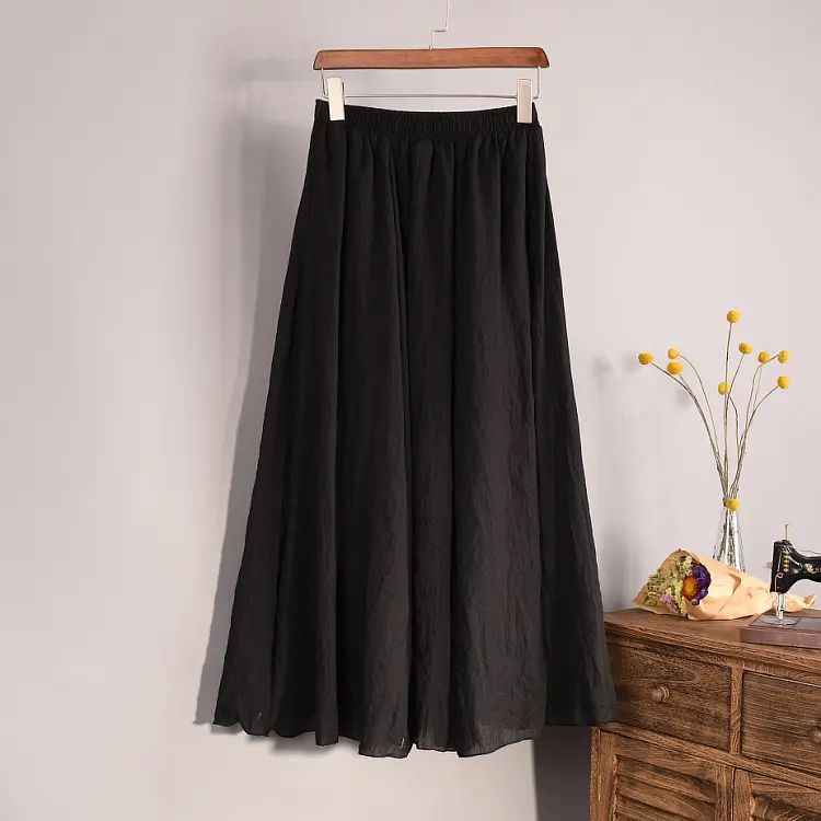 Elasticated Lawn / Cotton Fashionable Long Party Pleated Skirt For Women. AF-167