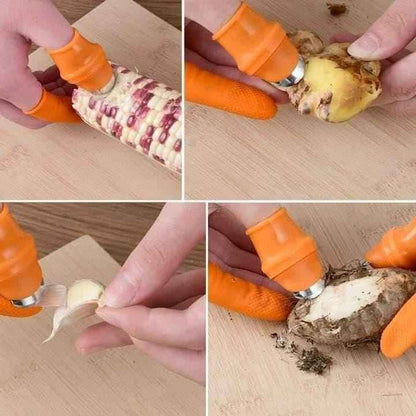 Orange Silicone Thumb Knife Cutter – Multipurpose Kitchen Accessory