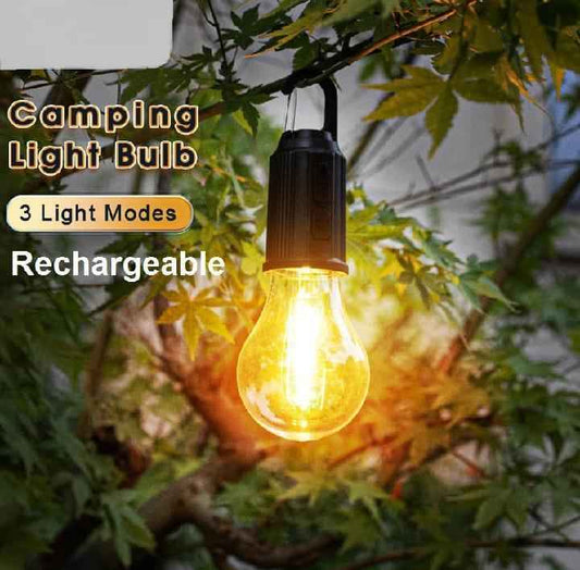 Black Rechargeable Camping Light with Type-C Charging – Essential Outdoor Gear