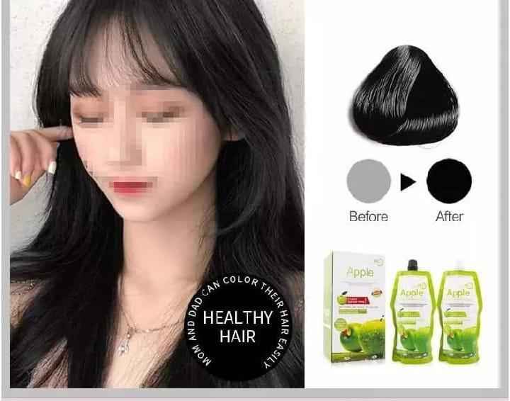 Non-Irritating Hair Dye Shampoo - 1 Pcs Black Color & Smooth Texture