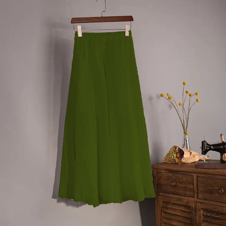 Elasticated Lawn / Cotton Fashionable Long Party Pleated Skirt For Women. AF-167