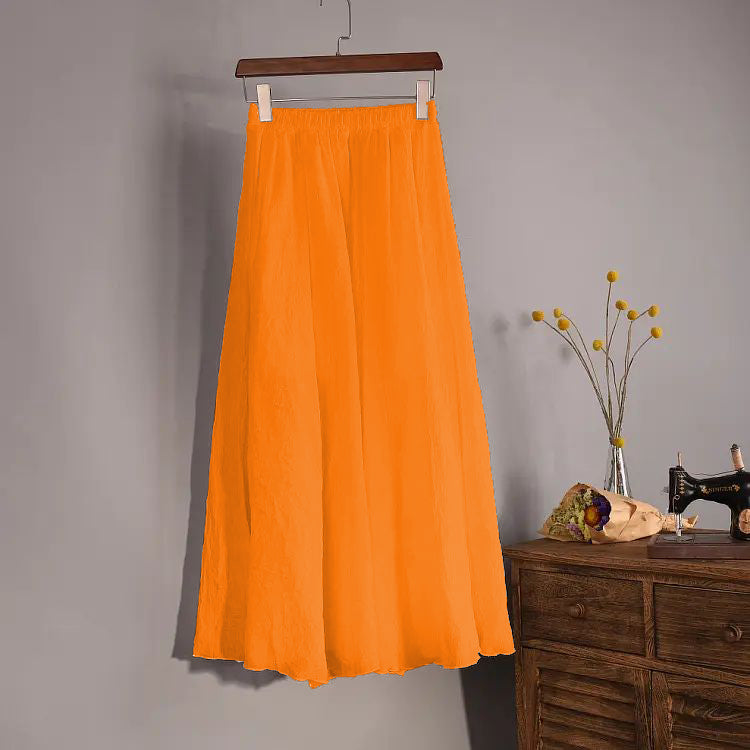 Elasticated Lawn / Cotton Fashionable Long Party Pleated Skirt For Women. AF-167