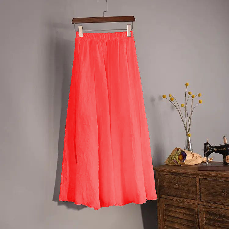 Elasticated Lawn / Cotton Fashionable Long Party Pleated Skirt For Women. AF-167