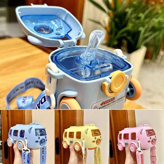 2 in 1 Bus Toy Water Bottle for Kids 500ml