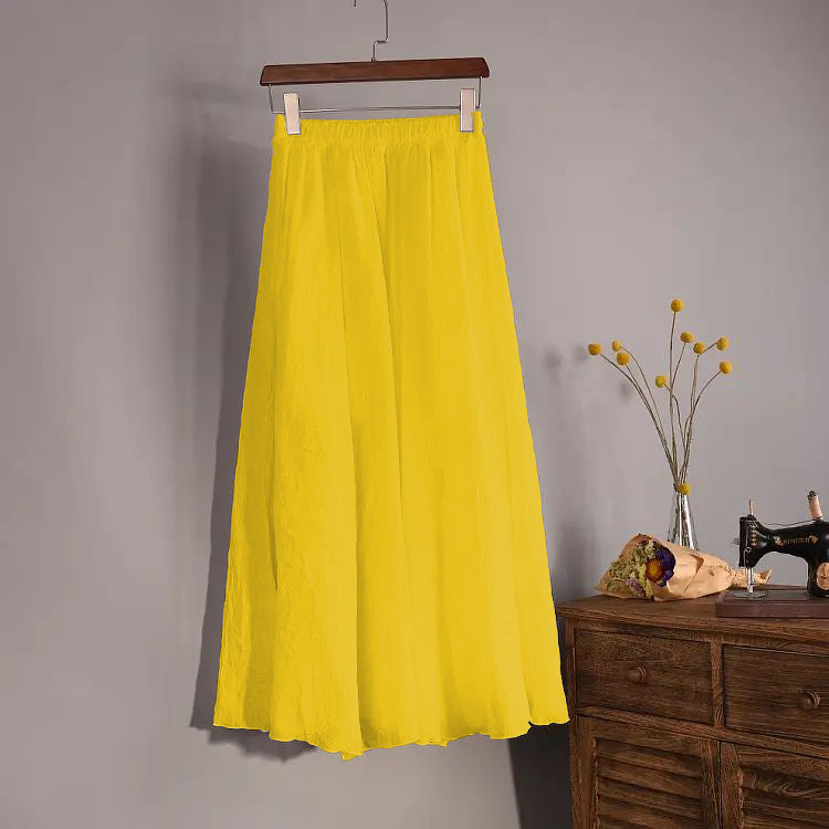 Elasticated Lawn / Cotton Fashionable Long Party Pleated Skirt For Women. AF-167